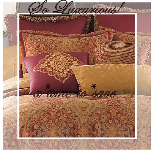 New Chris Madden Keswick Queen Comforter Red Gold Set Shams Euros